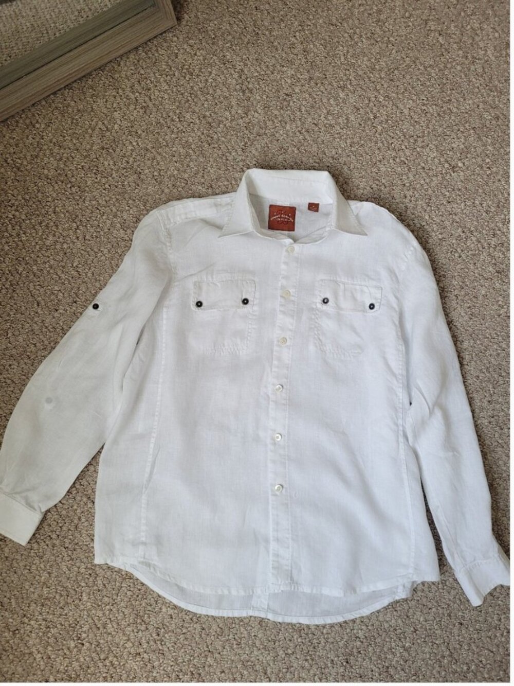 Tommy Bahama Men Linen White Casual Button Down Long Sleeve Shirt size M